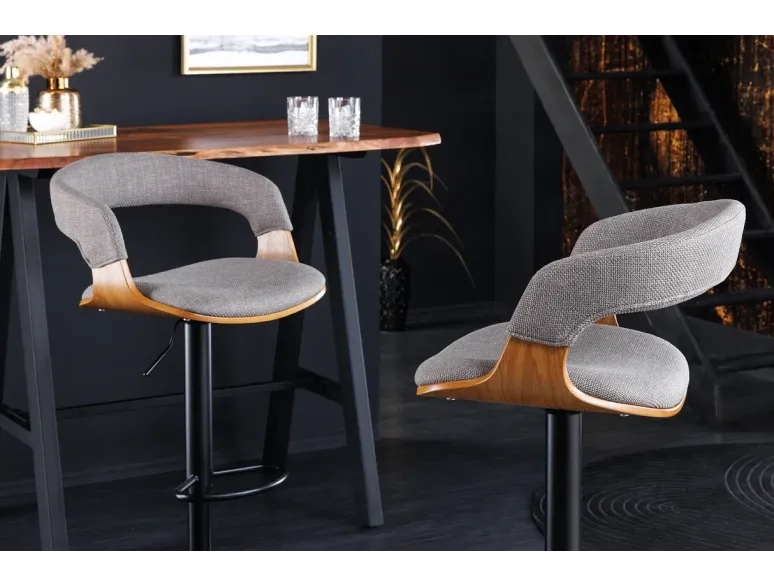 Tabouret de bar pivotant tissu moderne 64–85 cm | Decozzia