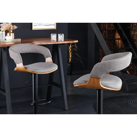 Tabouret de bar pivotant tissu moderne 64–85 cm | Decozzia