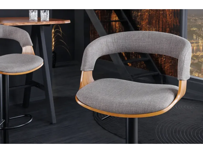 Tabouret de bar pivotant tissu moderne 64–85 cm | Decozzia