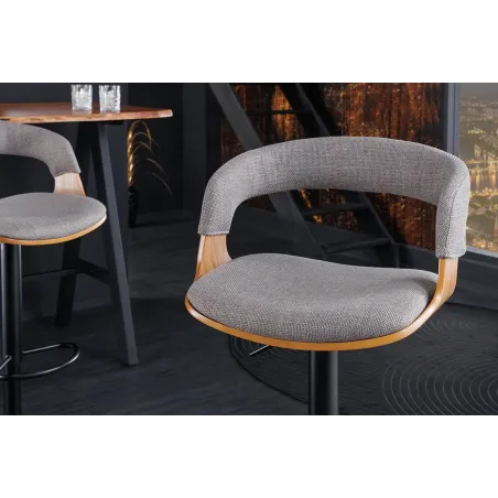 Tabouret de bar pivotant tissu moderne 64–85 cm | Decozzia