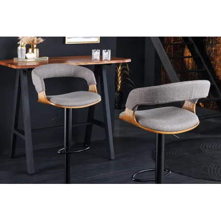 Tabouret de bar pivotant tissu moderne 64–85 cm | Decozzia