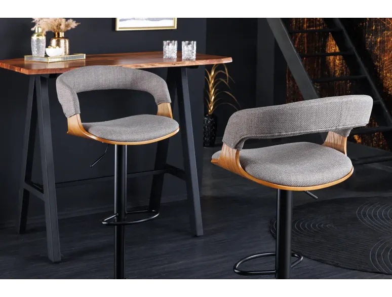 Tabouret de bar pivotant tissu moderne 64–85 cm | Decozzia