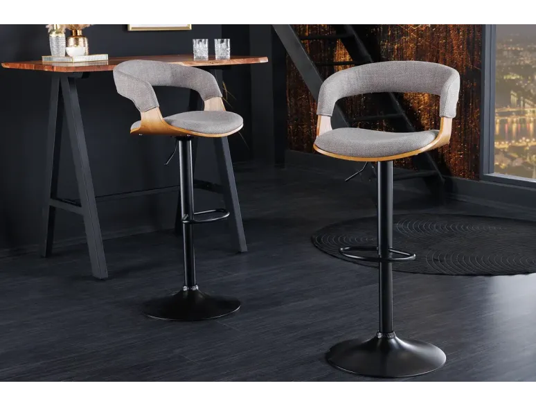 Tabouret de bar pivotant tissu moderne 64–85 cm | Decozzia