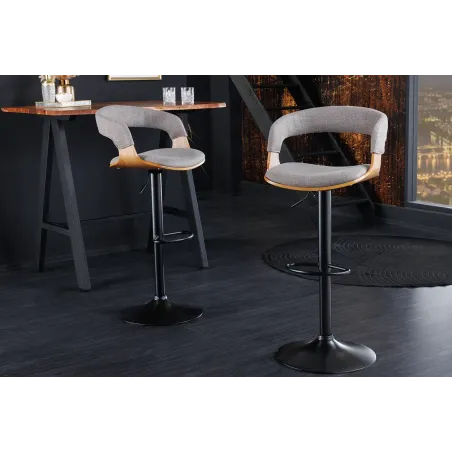 Tabouret de bar pivotant tissu moderne 64–85 cm | Decozzia