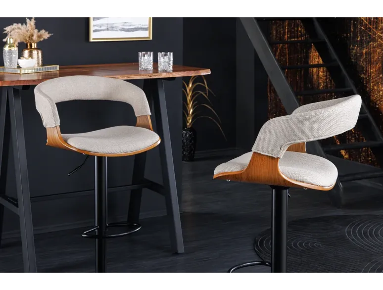 Tabouret de bar pivotant tissu moderne 64–85 cm | Decozzia