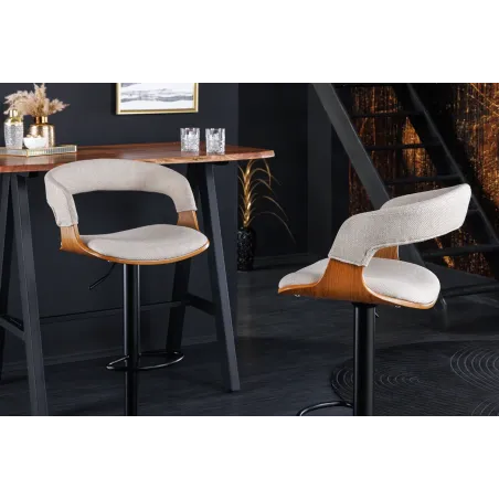 Tabouret de bar pivotant tissu moderne 64–85 cm | Decozzia