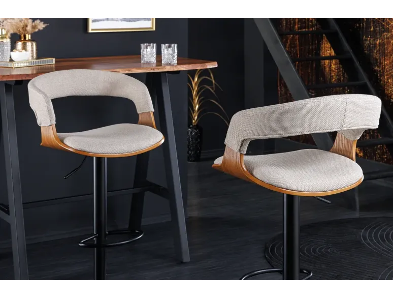 Tabouret de bar pivotant tissu moderne 64–85 cm | Decozzia