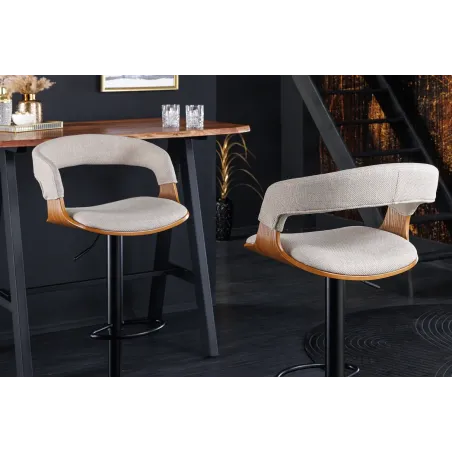Tabouret de bar pivotant tissu moderne 64–85 cm | Decozzia