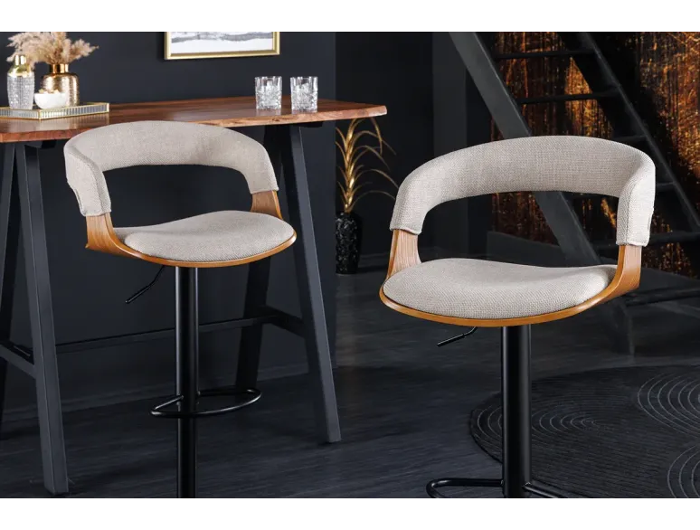 Tabouret de bar pivotant tissu moderne 64–85 cm | Decozzia