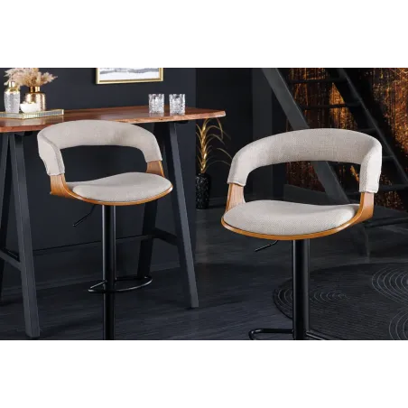 Tabouret de bar pivotant tissu moderne 64–85 cm | Decozzia