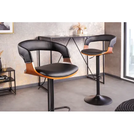 Tabouret de bar pivotant en similicuir moderne 64–85 cm