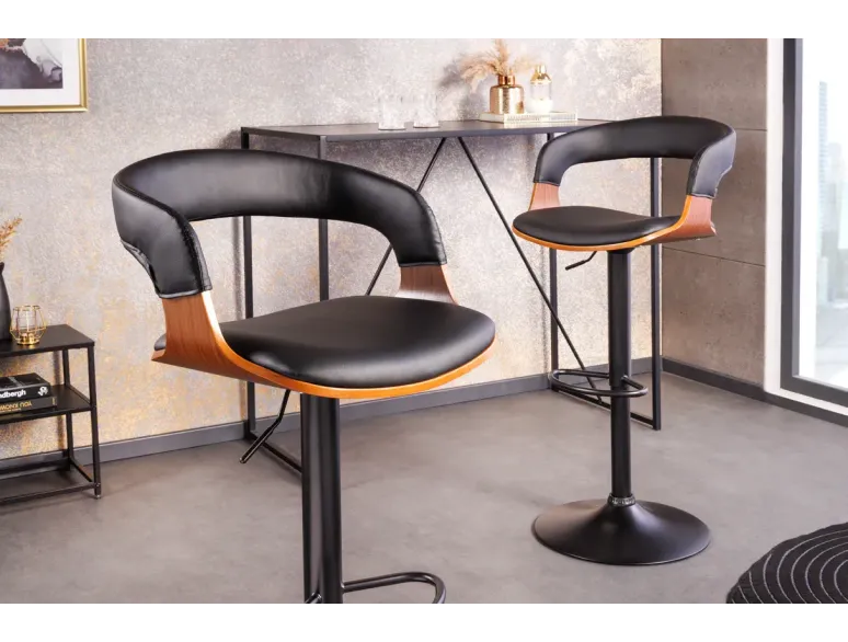 Tabouret de bar pivotant en similicuir moderne 64–85 cm