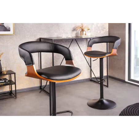 Tabouret de bar pivotant en similicuir moderne 64–85 cm