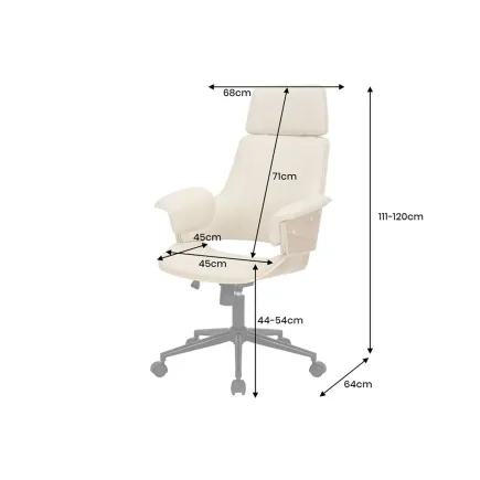 Chaise de bureau pivotante similicuir moderne MANHATTAN 44–54 cm 2