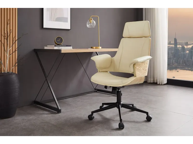 Chaise de bureau pivotante similicuir moderne MANHATTAN 44–54 cm