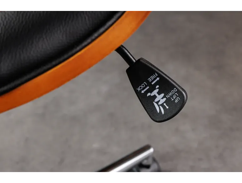 Chaise de bureau pivotante similicuir noir moderne MANHATTAN 44–54 cm