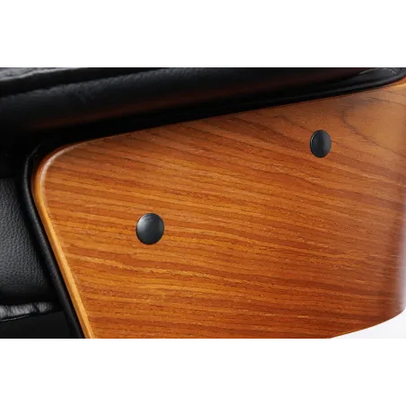 Chaise de bureau pivotante similicuir noir moderne MANHATTAN 44–54 cm