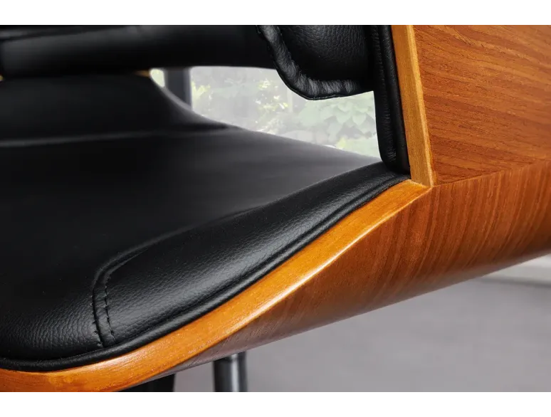 Chaise de bureau pivotante similicuir noir moderne MANHATTAN 44–54 cm