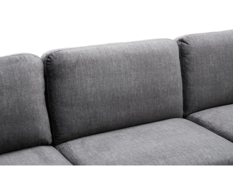 Canapé d'angle velours moderne 295 cm avec pouf – MANHATTAN