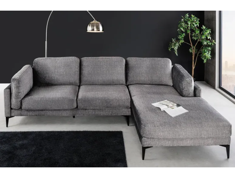 Canapé d'angle velours moderne 295 cm avec pouf – MANHATTAN