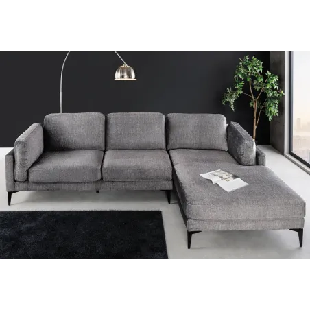 Canapé d'angle velours moderne 295 cm avec pouf – MANHATTAN