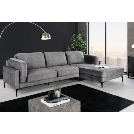 Canapé d'angle velours moderne 295 cm avec pouf – MANHATTAN
