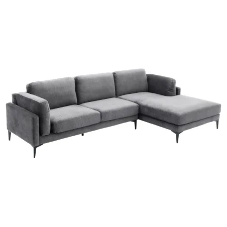 Canapé d'angle velours moderne 295 cm avec pouf – MANHATTAN