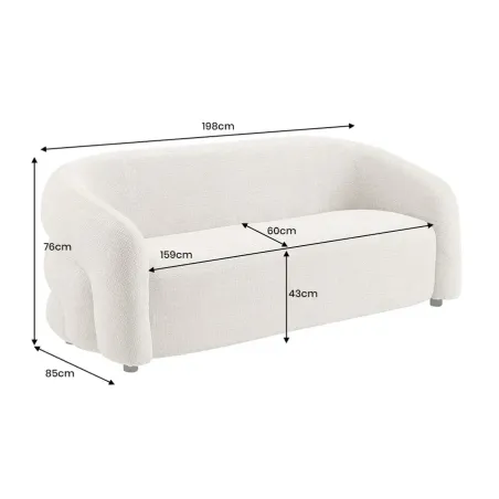 Canapé 3 places chenille moderne 200 cm | Décozzia