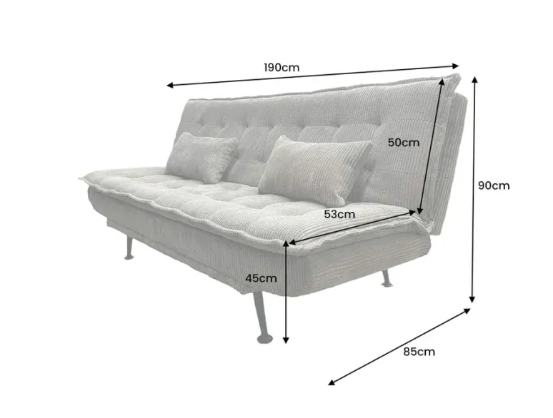 Canapé-lit velours tricoté moderne 195 cm 3 places – JAZZ