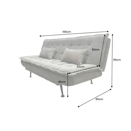 Canapé-lit velours côtelé moderne 195 cm 3 places – JAZZ