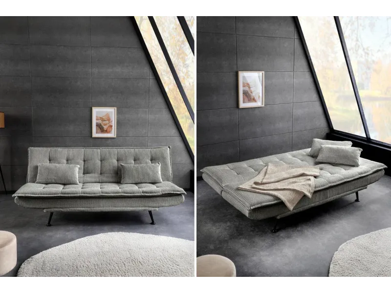 Canapé-lit velours côtelé moderne 195 cm 3 places – JAZZ