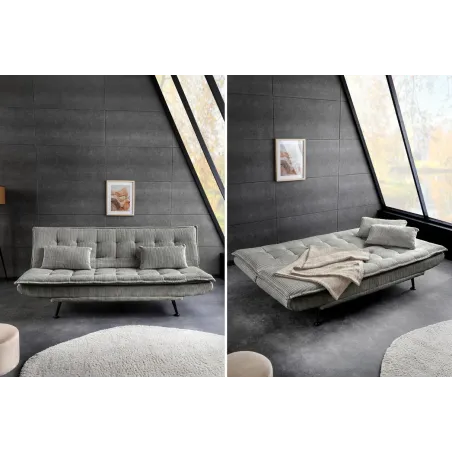 Canapé-lit velours tricoté moderne 195 cm 3 places – JAZZ