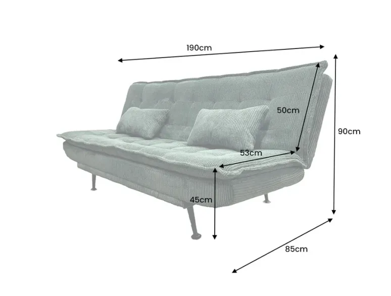 Canapé-lit velours tricoté moderne 195 cm 3 places – JAZZ