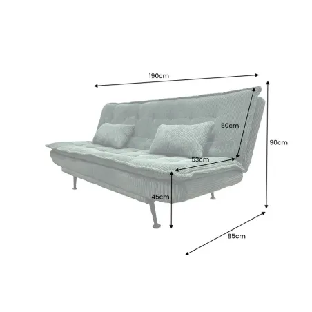 Canapé-lit velours tricoté moderne 195 cm 3 places – JAZZ