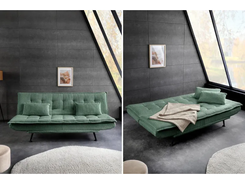 Canapé-lit velours côtelé moderne 195 cm 3 places – JAZZ