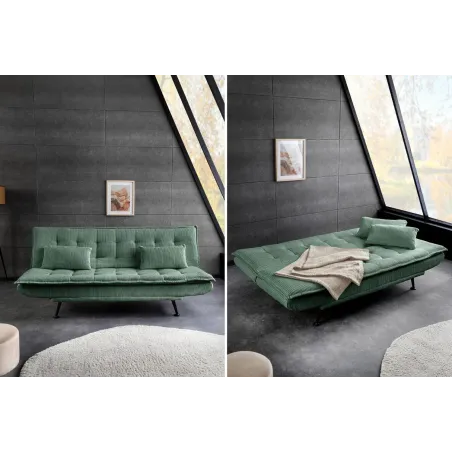 Canapé convertible 3 places velours – canapé lit moderne | Decozzia