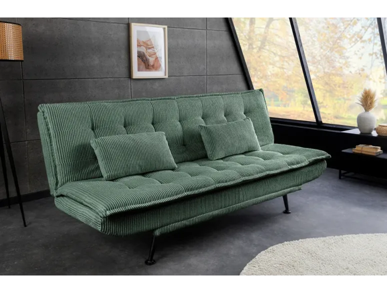 Canapé-lit en velours tricoté moderne 195 cm 3 places – JAZZ