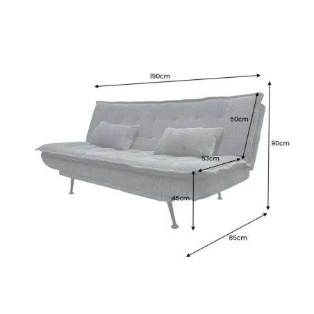 Canapé-lit velours côtelé moderne 195 cm 3 places – JAZZ