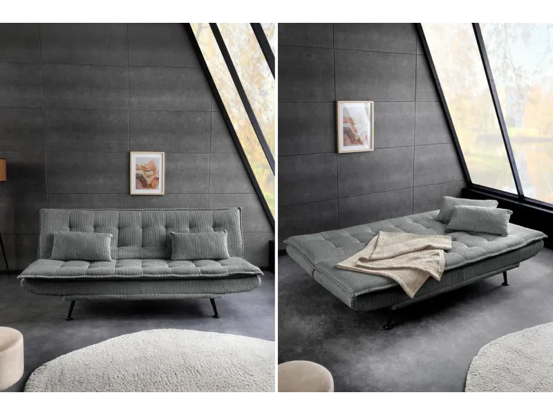 Canapé-lit velours côtelé moderne 195 cm 3 places – JAZZ
