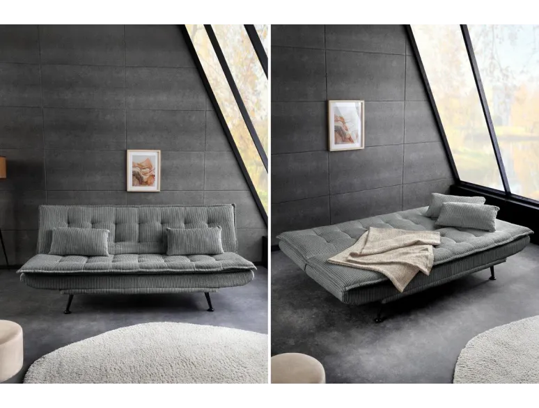 Canapé-lit velours tricoté moderne 195 cm 3 places – JAZZ