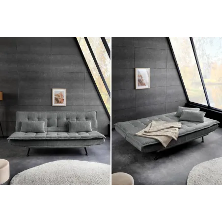 Canapé-lit velours tricoté moderne 195 cm 3 places – JAZZ