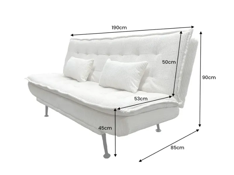 Canapé convertible 3 places velours – canapé lit moderne | Decozzia