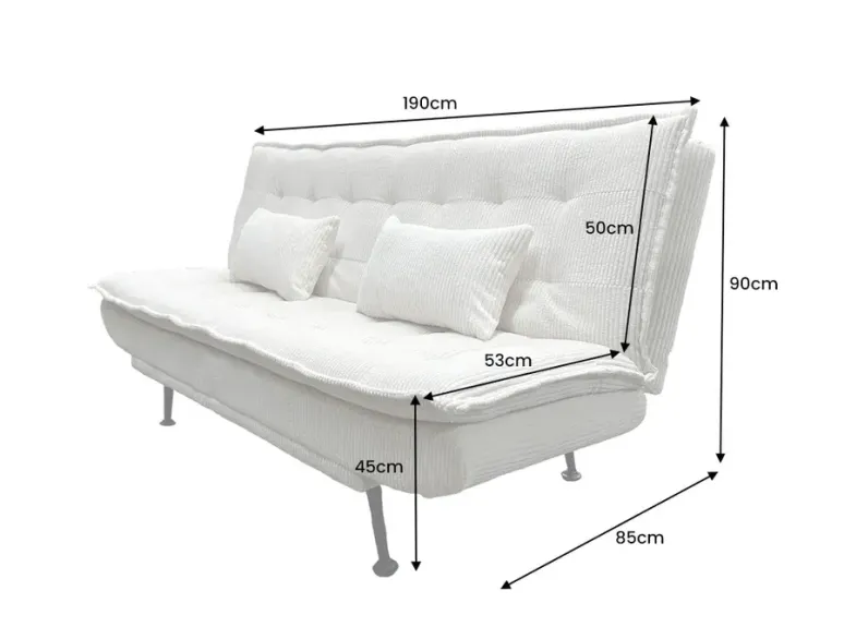 Canapé-lit velours tricoté moderne 195 cm 3 places – JAZZ