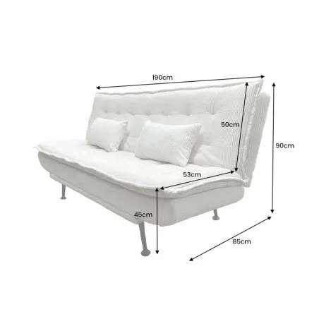 Canapé-lit velours côtelé moderne 195 cm 3 places – JAZZ