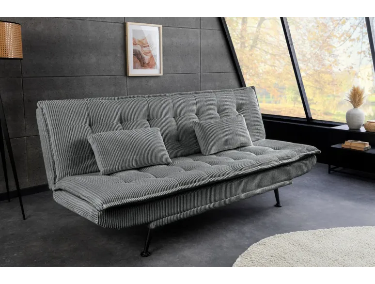 Canapé-lit velours tricoté moderne 195 cm 3 places – JAZZ