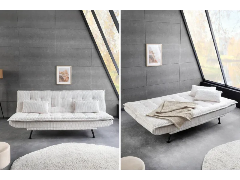 Canapé convertible 3 places velours – canapé lit moderne | Decozzia