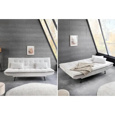 Canapé-lit velours tricoté moderne 195 cm 3 places – JAZZ