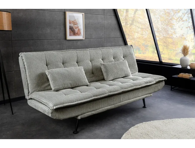 Canapé-lit velours tricoté moderne 195 cm 3 places – JAZZ