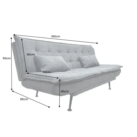 Canapé-lit tissu texturé moderne 195 cm 3 places – JAZZ