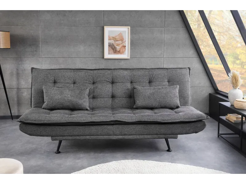 Canapé-lit tissu texturé moderne 195 cm 3 places – JAZZ